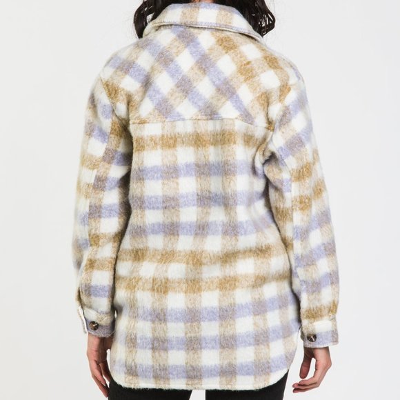 Cloth Shacket medium women’s sweater jacket oversized light purple Nwt - Picture 4 of 6